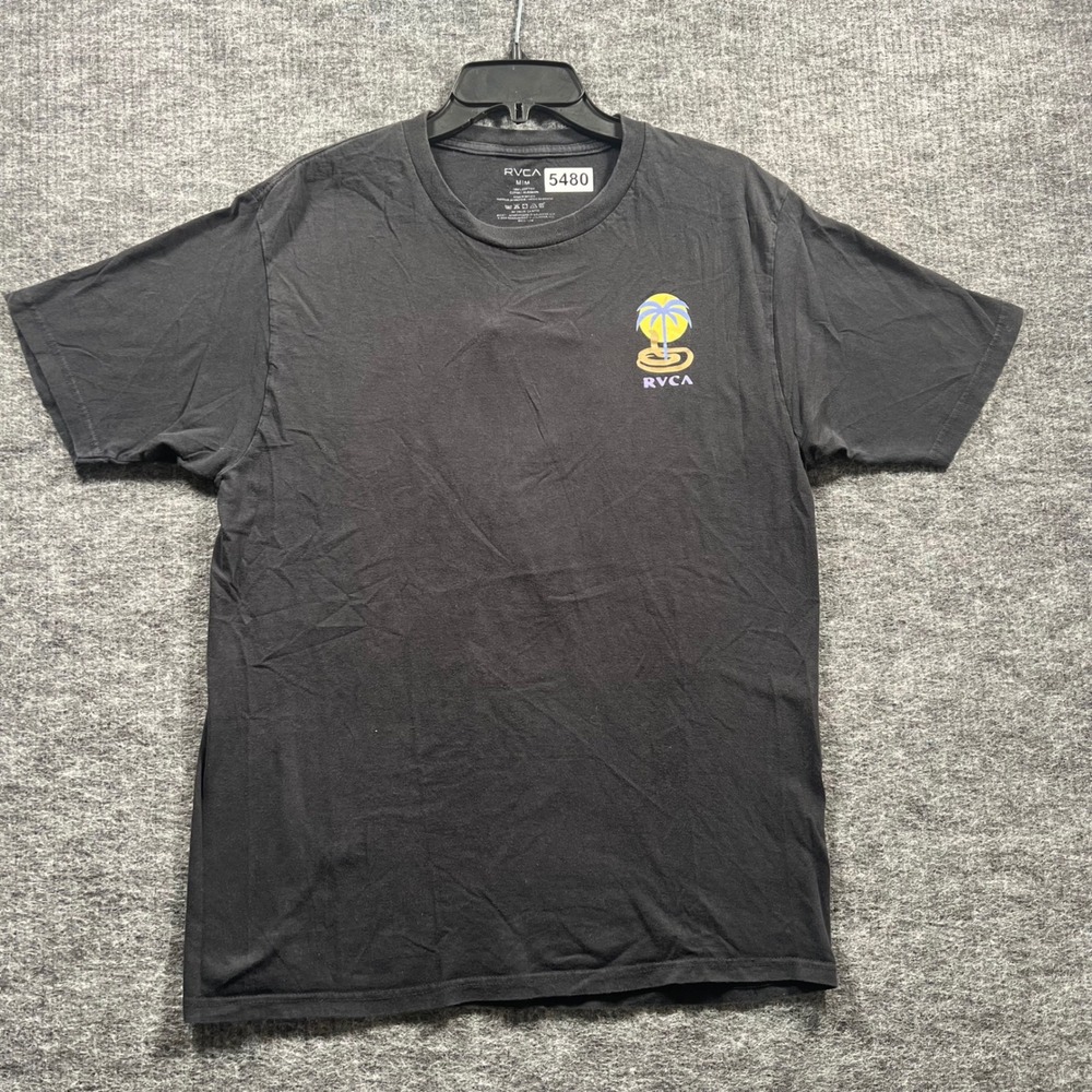 RVCA Mens Balance of Opposites Graphic T-Shirt Black Size Medium 5480